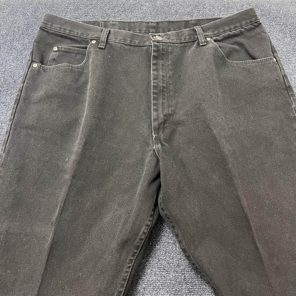 Wrangler Jeans Mens 42x30 Charcoal Gray Denim Relaxed Straight Leg Casual Pants